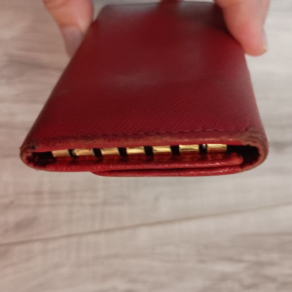 Prada Red Saffiano Leather Key Holder - Picture 3 of 8